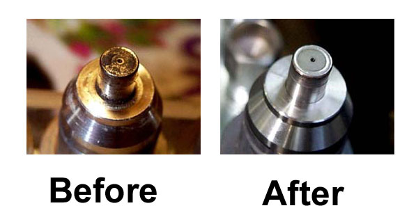 Fuel Injector before and after use of cleaner